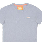 SUPERDRY Mens Grey S Short Sleeve Crew Neck Logo T-Shirt Cotton Blend Casual