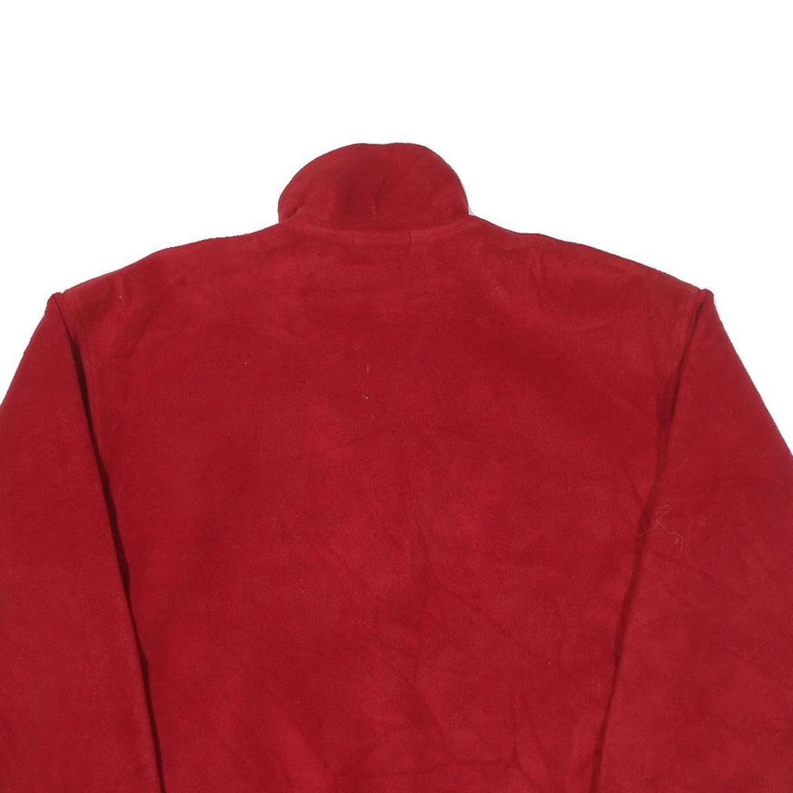 TOSANI Womens Red Blue Zip Jacket S Polyester Blend Fleece Patterned Lake Louise