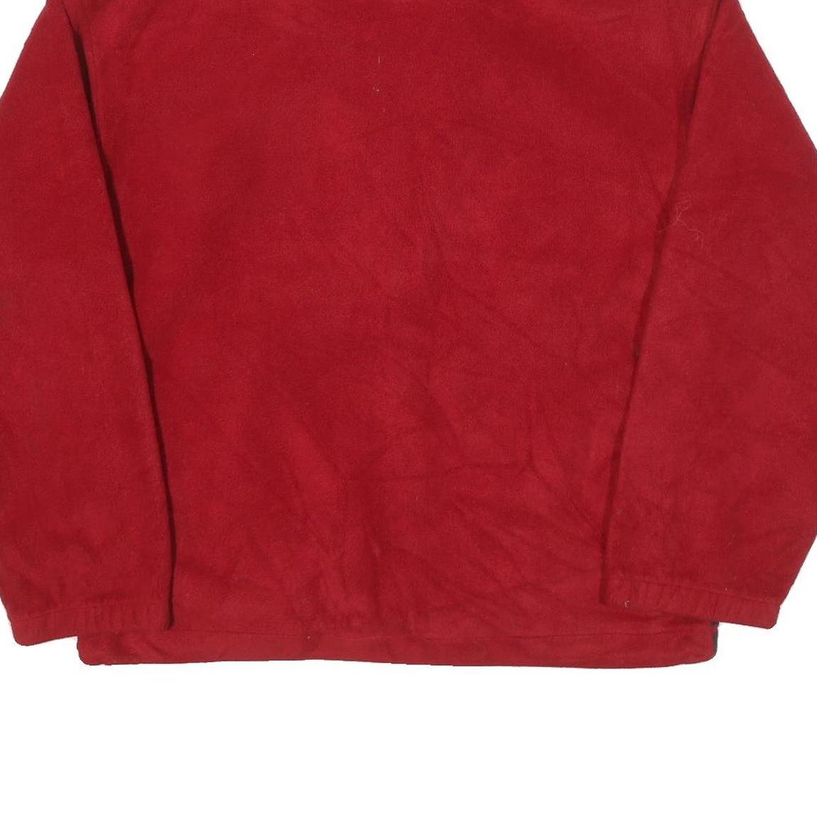 TOSANI Womens Red Blue Zip Jacket S Polyester Blend Fleece Patterned Lake Louise