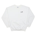 ADIDAS Womens White Crew Neck UK 8 Sweatshirt Cotton Blend Casual Pullover