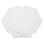 ADIDAS Womens White Crew Neck UK 8 Sweatshirt Cotton Blend Casual Pullover