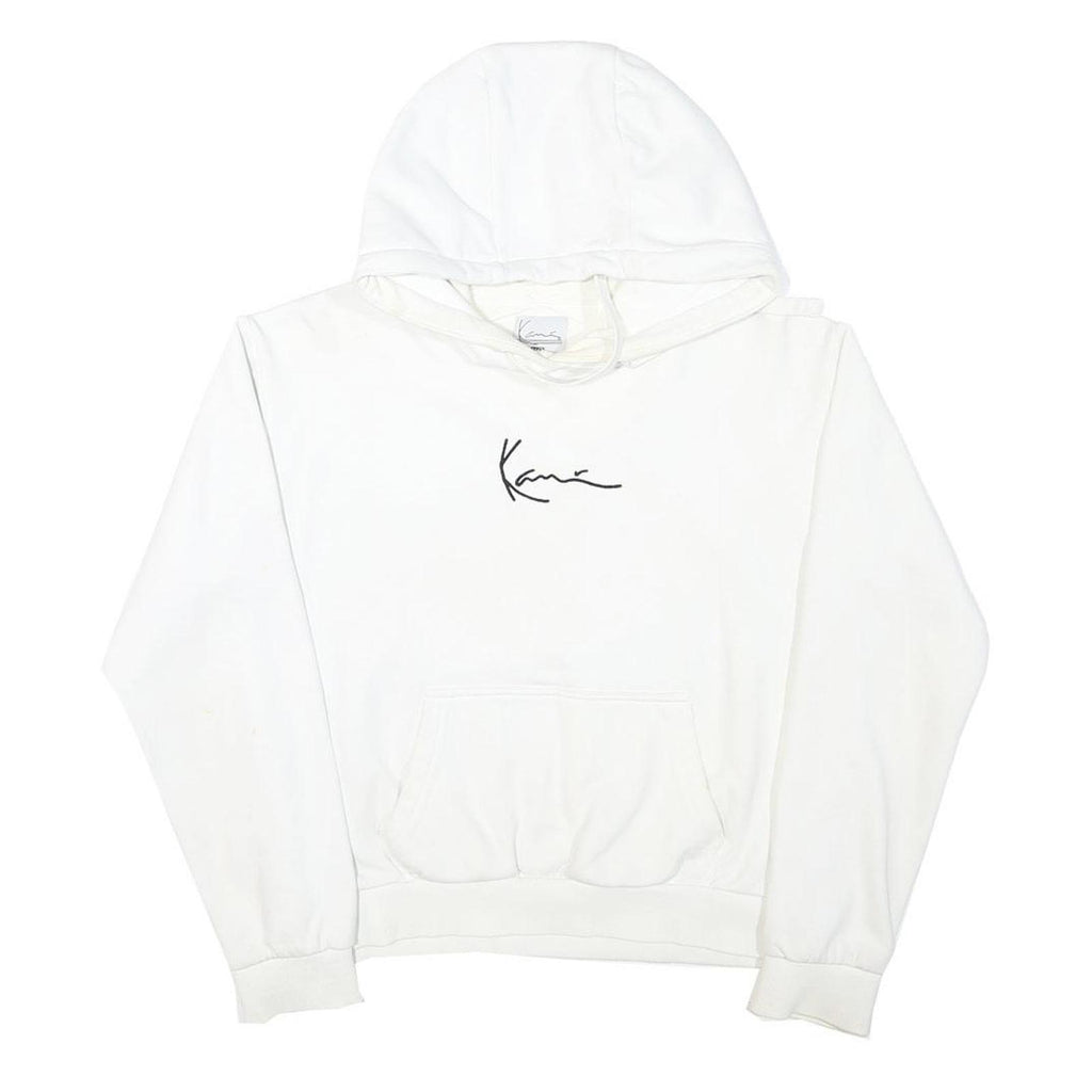 KARL KANI Womens White Hoodie XS Cotton Blend Pullover Jumper