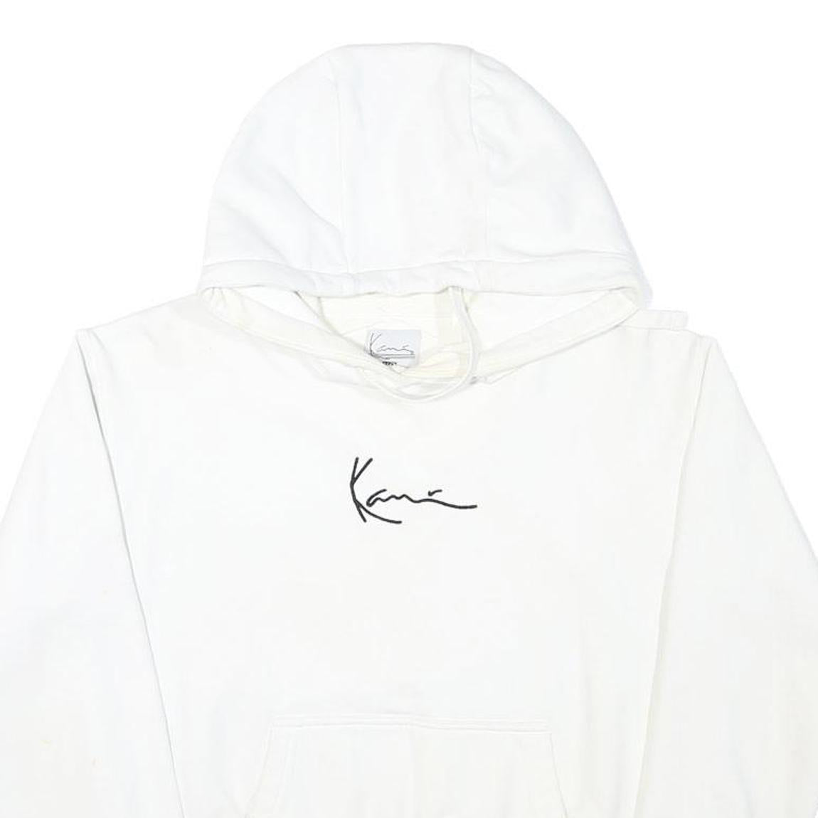 KARL KANI Womens White Hoodie XS Cotton Blend Pullover Jumper