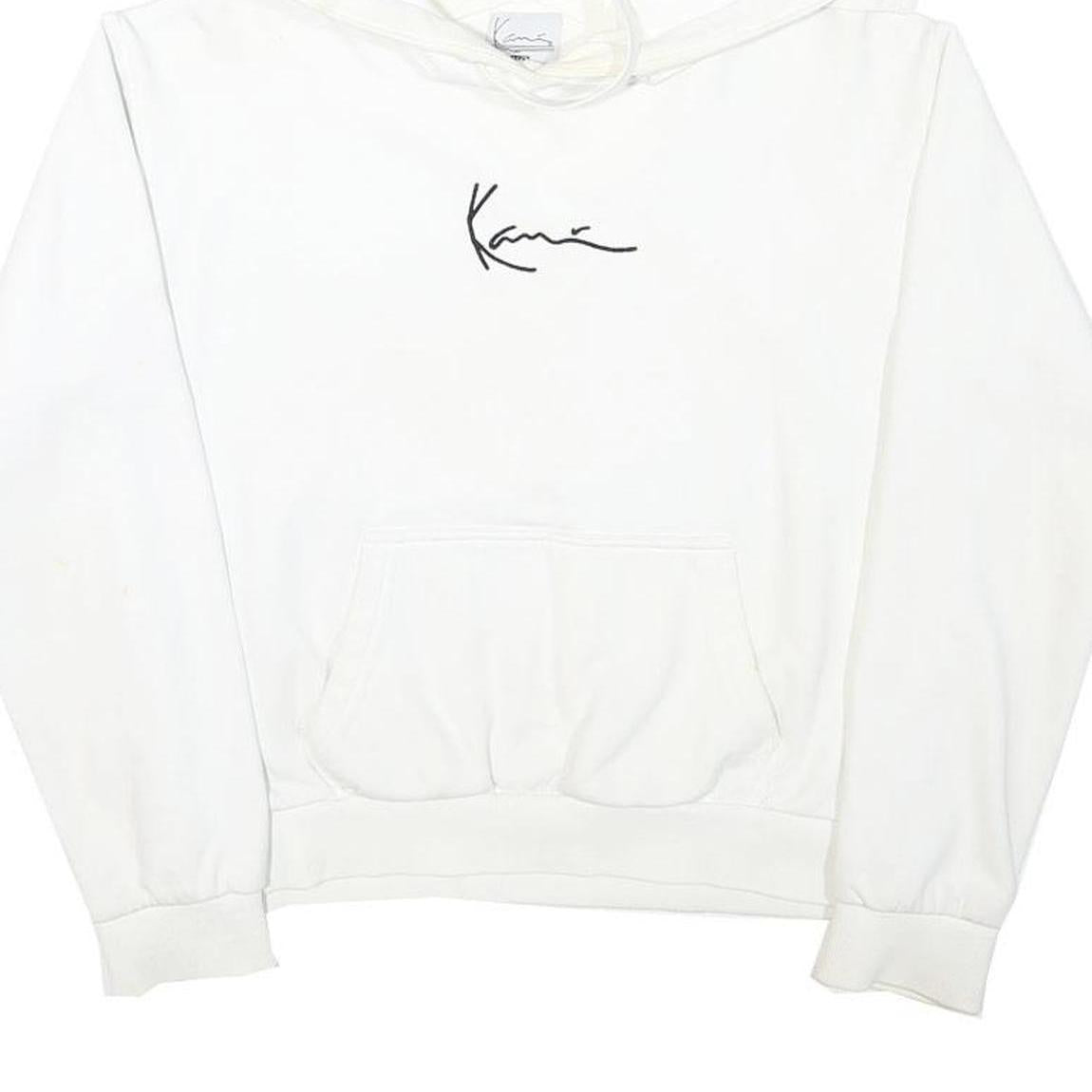 KARL KANI Womens White Hoodie XS Cotton Blend Pullover Jumper