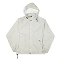 K-WAY Mens White Nylon Windbreaker XS Jacket Zip Hooded Plain Lightweight