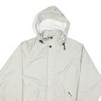 K-WAY Mens White Nylon Windbreaker XS Jacket Zip Hooded Plain Lightweight