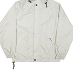 K-WAY Mens White Nylon Windbreaker XS Jacket Zip Hooded Plain Lightweight