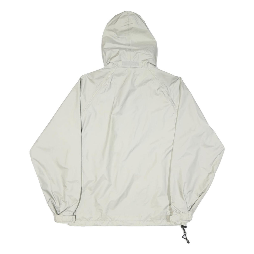 K-WAY Mens White Nylon Windbreaker XS Jacket Zip Hooded Plain Lightweight