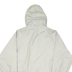 K-WAY Mens White Nylon Windbreaker XS Jacket Zip Hooded Plain Lightweight