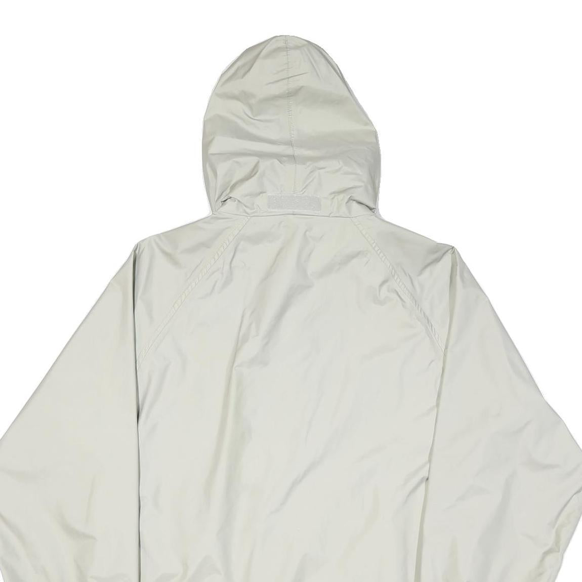 K-WAY Mens White Nylon Windbreaker XS Jacket Zip Hooded Plain Lightweight