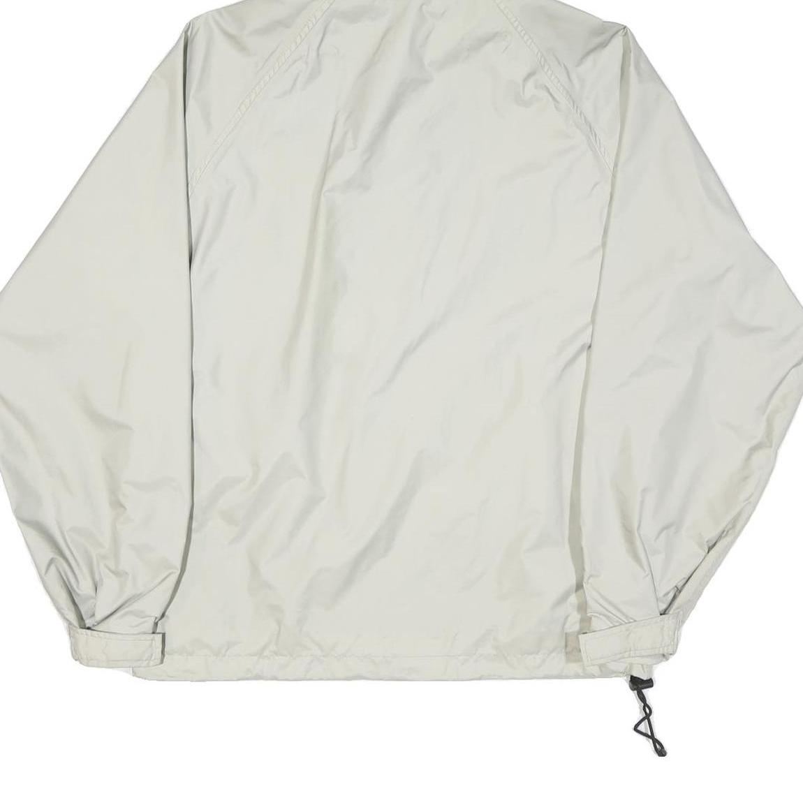 K-WAY Mens White Nylon Windbreaker XS Jacket Zip Hooded Plain Lightweight