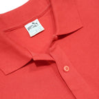 PUMA Mens Red Short Sleeve Plain Polo Shirt S Cotton Blend Sports Casual