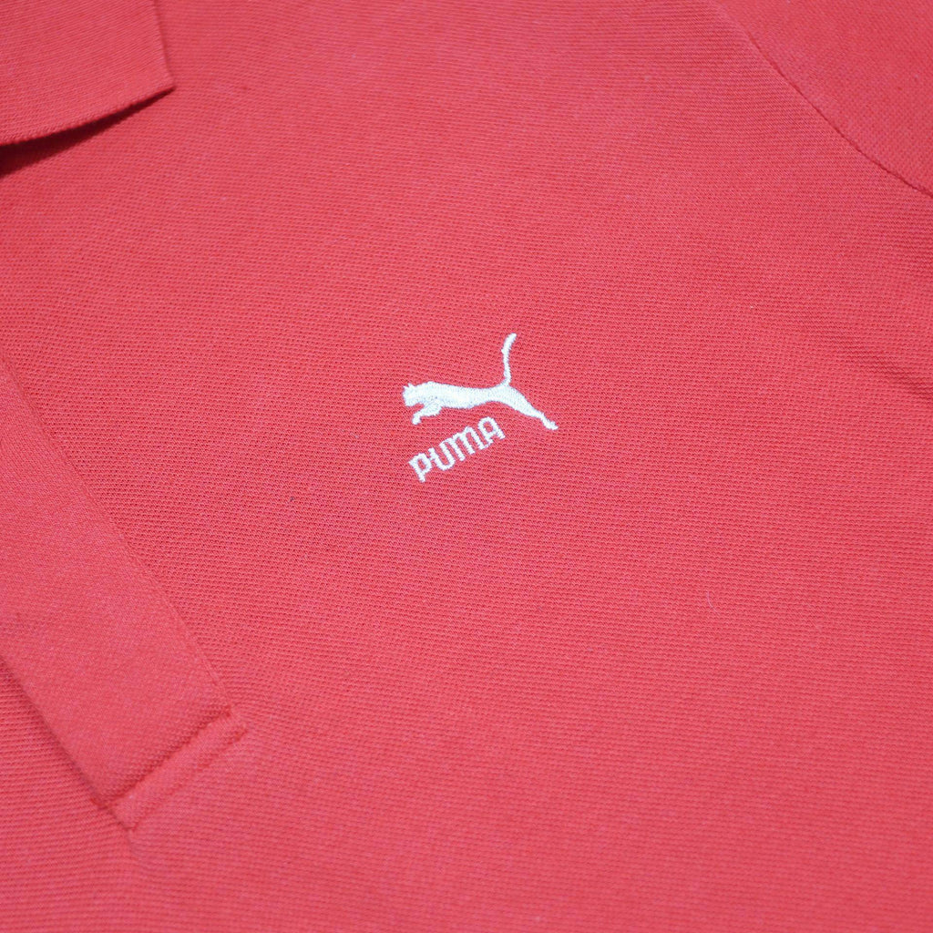 PUMA Mens Red Short Sleeve Plain Polo Shirt S Cotton Blend Sports Casual
