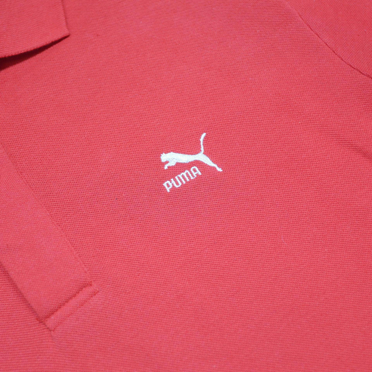PUMA Mens Red Short Sleeve Plain Polo Shirt S Cotton Blend Sports Casual