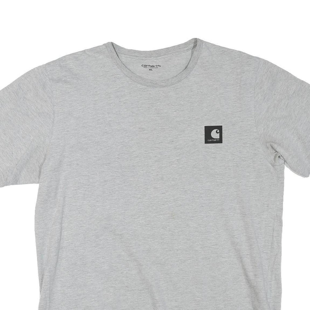 CARHARTT Mens Grey Cotton Blend T-Shirt XL Short Sleeve Crew Neck Logo Print