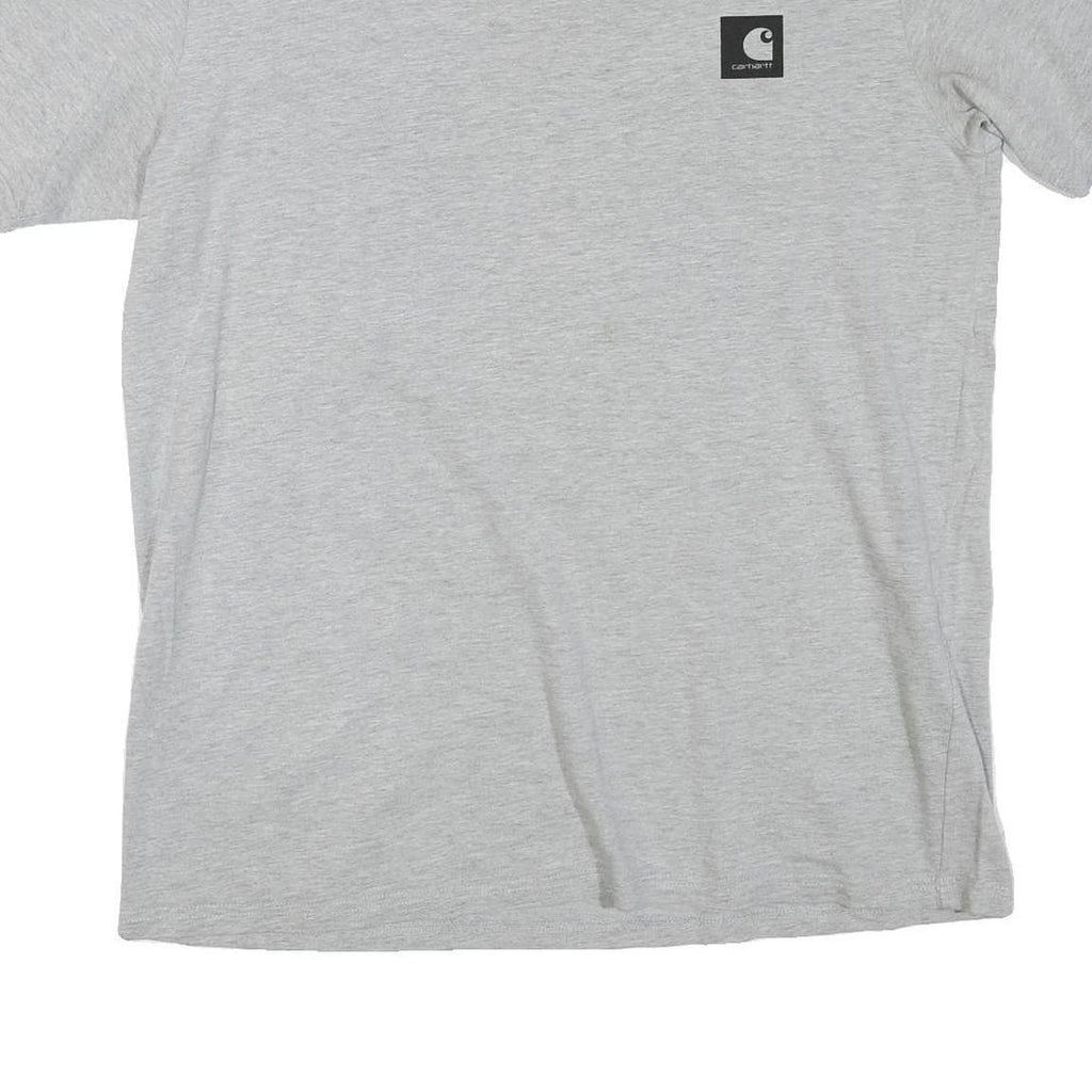 CARHARTT Mens Grey Cotton Blend T-Shirt XL Short Sleeve Crew Neck Logo Print