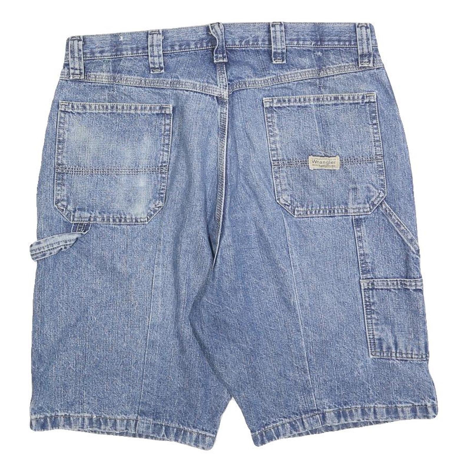 WRANGLER Mens Denim Blue Casual Shorts L W36 Cotton Blend Relaxed Fit