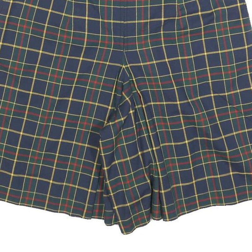 WOODS & IRONS Womens Shorts Blue Tartan XS W26 Classic Cotton Blend