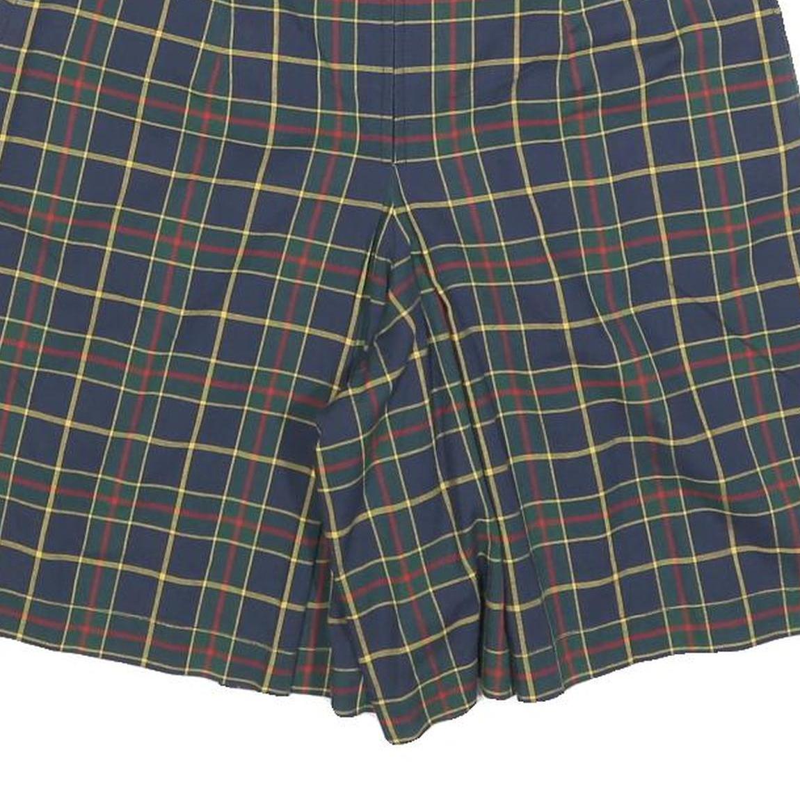 WOODS & IRONS Womens Shorts Blue Tartan XS W26 Classic Cotton Blend