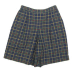 WOODS & IRONS Womens Shorts Blue Tartan XS W26 Classic Cotton Blend