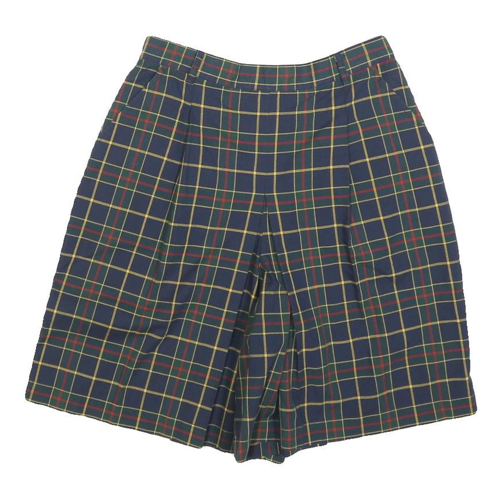WOODS & IRONS Womens Shorts Blue Tartan XS W26 Classic Cotton Blend