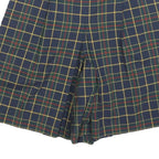 WOODS & IRONS Womens Shorts Blue Tartan XS W26 Classic Cotton Blend