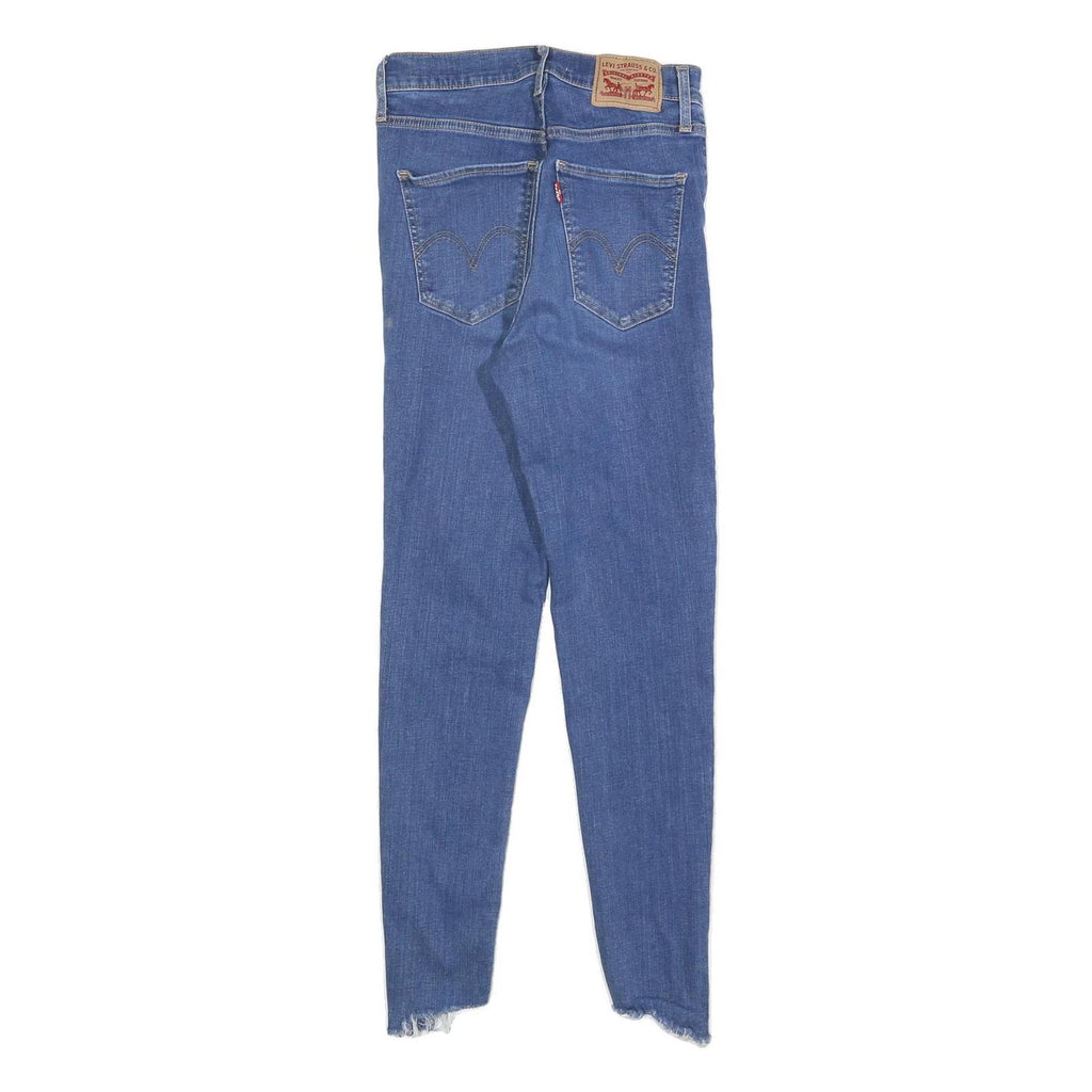 LEVI'S Womens Slim Blue Denim Light W26 L26 Skinny Ripped Ankle Jeans Zip