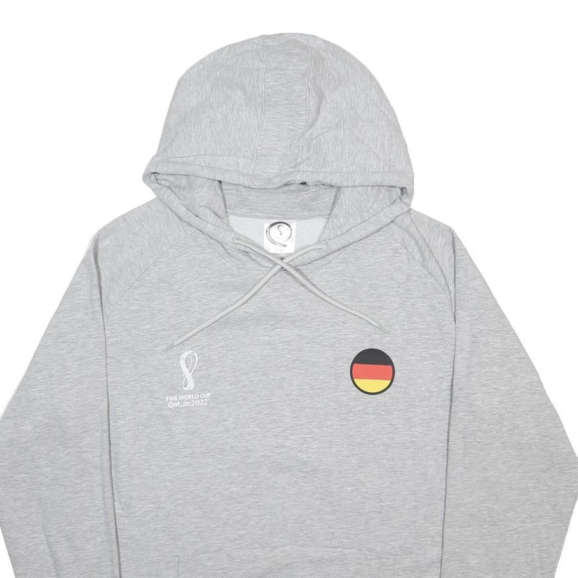 FIFA Mens Grey Cotton Blend Hoodie XL World Cup Qatar 2022 Germany Emblem