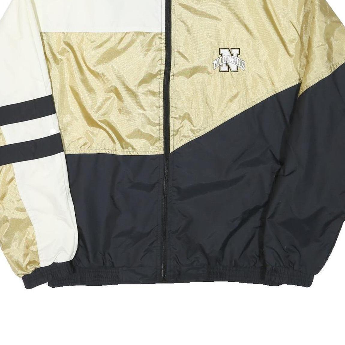 HOLLOWAY Mens Black White & Gold Millers Windbreaker Jacket M Polyester