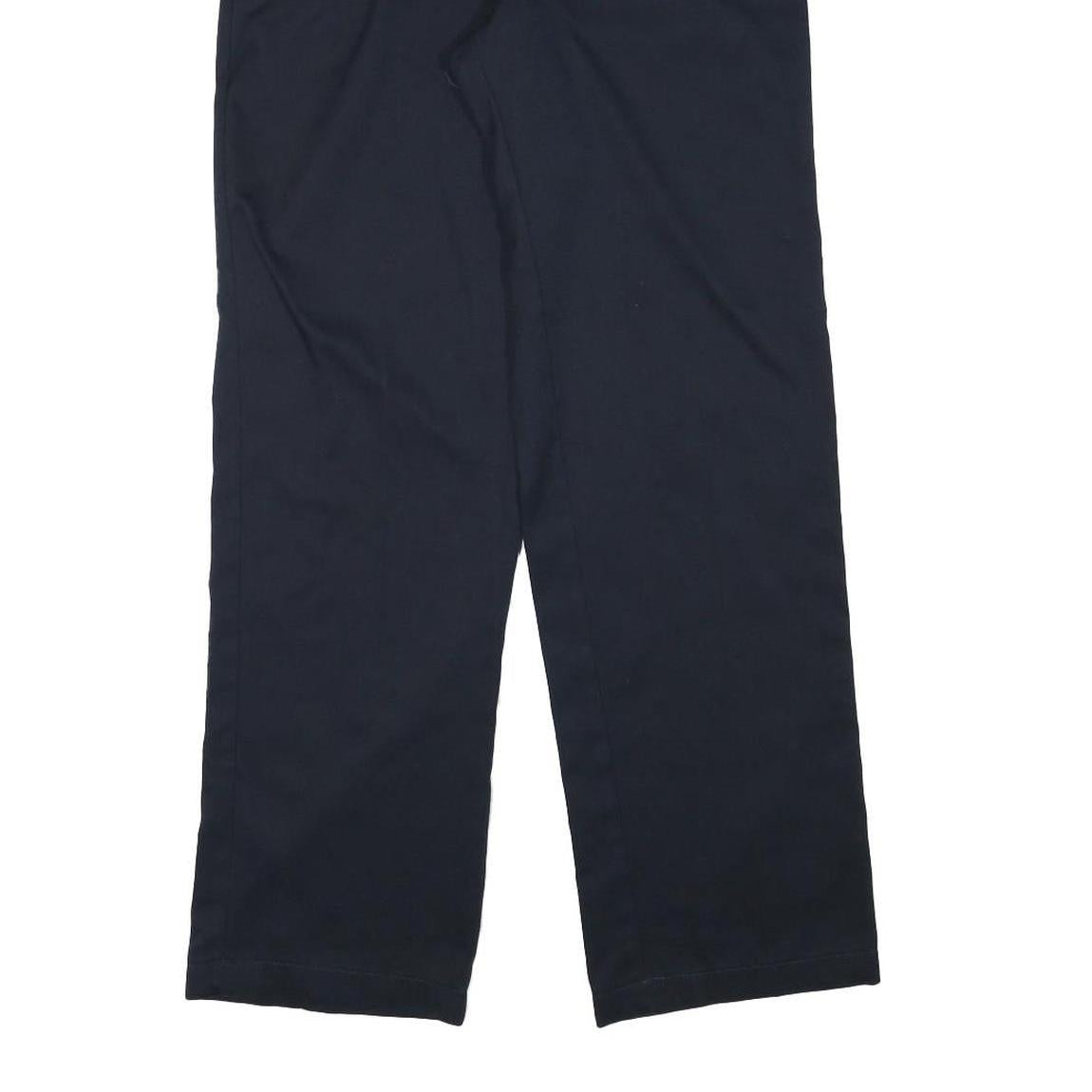 DICKIES Mens Cotton Blend Navy Regular Straight Trousers W30 L31 Workwear Zip