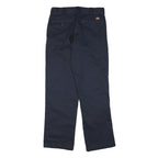 DICKIES Mens Cotton Blend Navy Regular Straight Trousers W30 L31 Workwear Zip