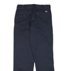 DICKIES Mens Cotton Blend Navy Regular Straight Trousers W30 L31 Workwear Zip