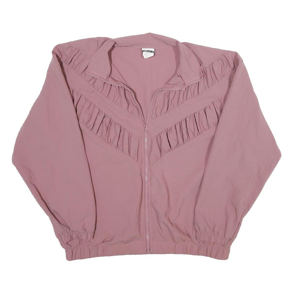TEDDI SPORT Womens Pink Jacket L Polyester Plain Zip Zip-Up Casual lightweight