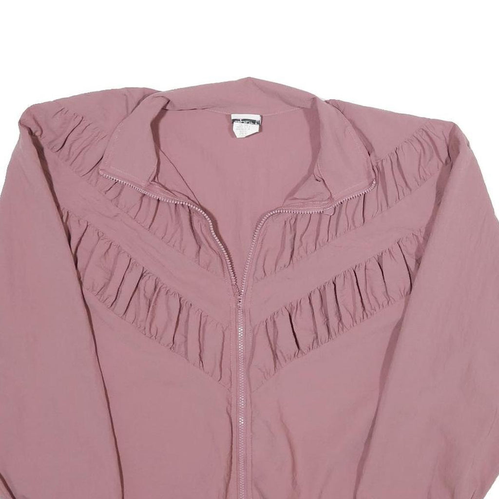 TEDDI SPORT Womens Pink Jacket L Polyester Plain Zip Zip-Up Casual lightweight