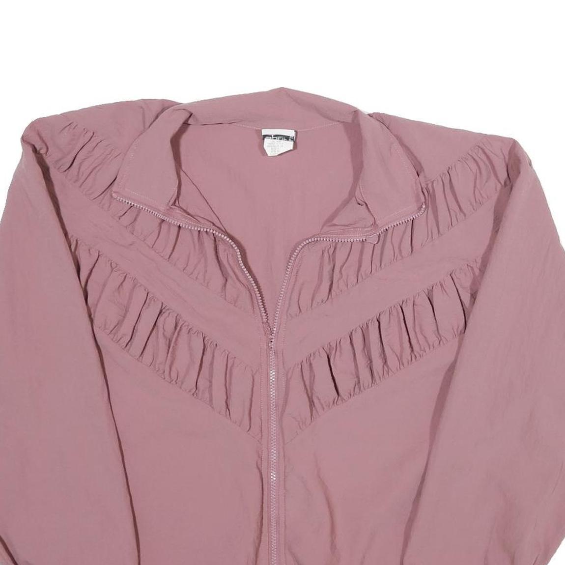 TEDDI SPORT Womens Pink Jacket L Polyester Plain Zip Zip-Up Casual lightweight