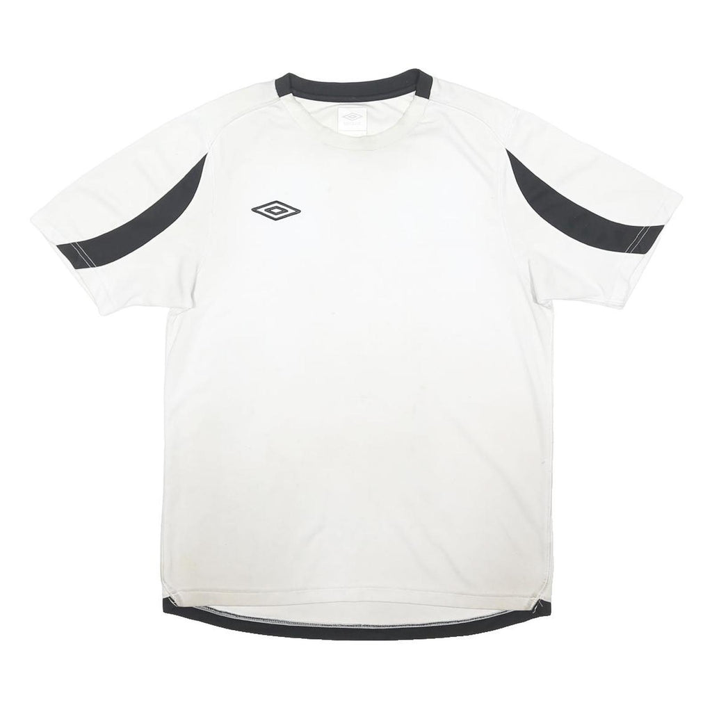 UMBRO Mens White & Black Graphic T-Shirt L Short Sleeve Crew Neck Sports Casual