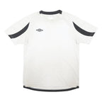 UMBRO Mens White & Black Graphic T-Shirt L Short Sleeve Crew Neck Sports Casual
