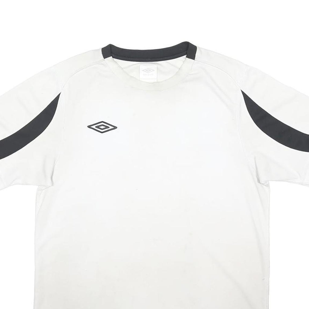 UMBRO Mens White & Black Graphic T-Shirt L Short Sleeve Crew Neck Sports Casual