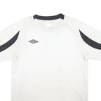UMBRO Mens White & Black Graphic T-Shirt L Short Sleeve Crew Neck Sports Casual