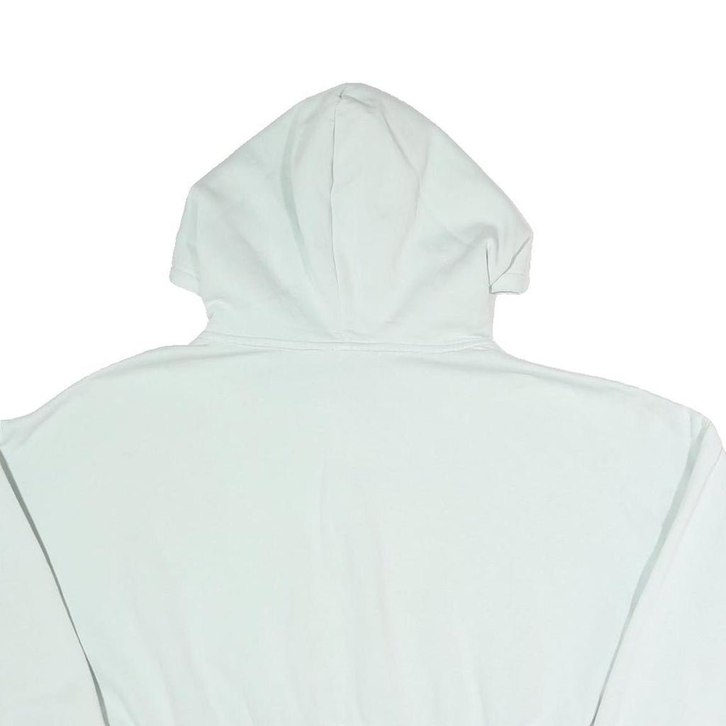 ADIDAS Womens White Cropped Hoodie L Casual Cotton Blend Pullover