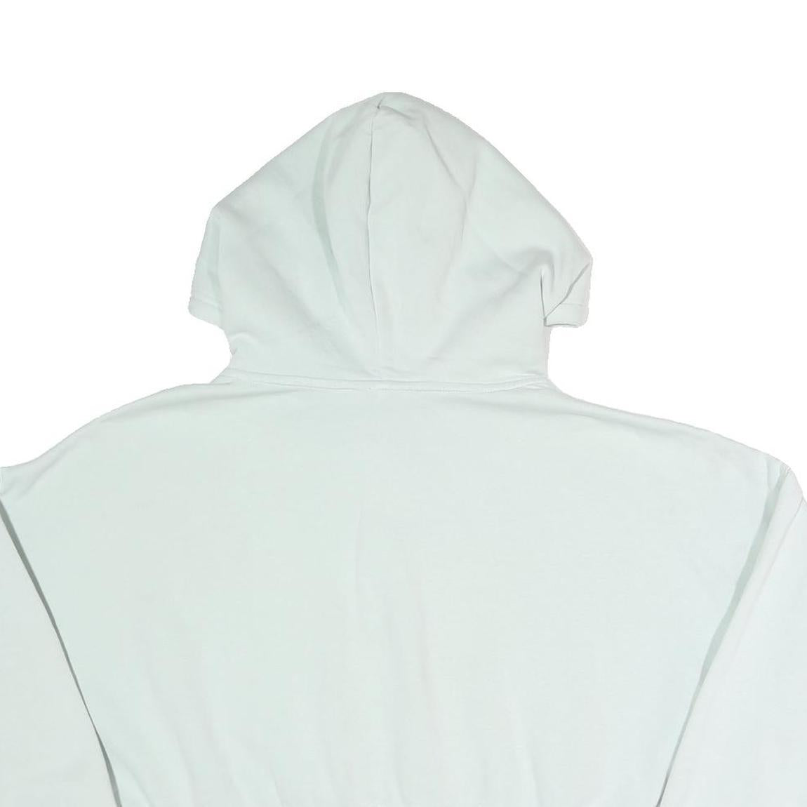 ADIDAS Womens White Cropped Hoodie L Casual Cotton Blend Pullover