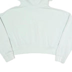 ADIDAS Womens White Cropped Hoodie L Casual Cotton Blend Pullover