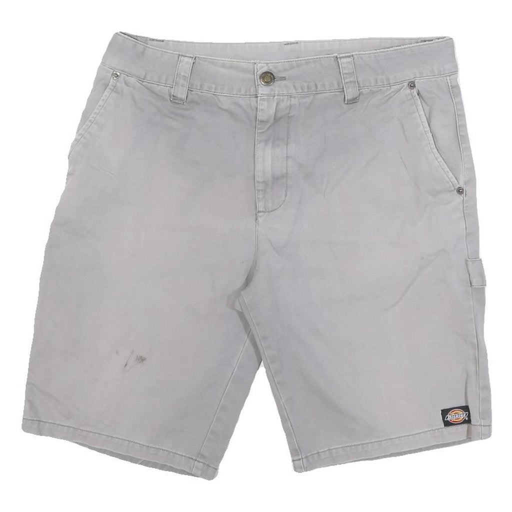 DICKIES Mens Shorts Grey Casual Cotton Blend L W34 Workwear Durable
