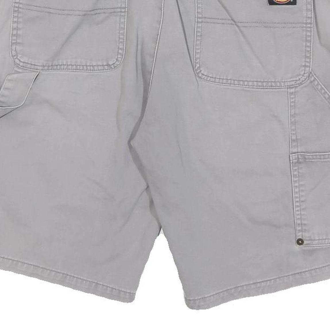DICKIES Mens Shorts Grey Casual Cotton Blend L W34 Workwear Durable