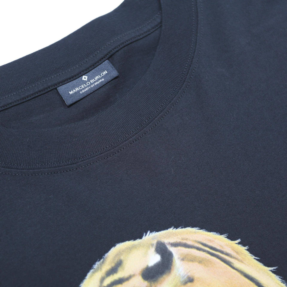 MARCELO BURLON Mens Black County Of Milan Graphic T-Shirt S Short Sleeve Crew