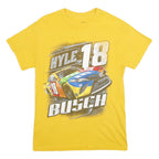 JOE GIBBS RACING Mens Yellow Kyle Busch Graphic T-Shirt S Short Sleeve Crew Neck
