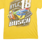 JOE GIBBS RACING Mens Yellow Kyle Busch Graphic T-Shirt S Short Sleeve Crew Neck