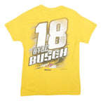 JOE GIBBS RACING Mens Yellow Kyle Busch Graphic T-Shirt S Short Sleeve Crew Neck