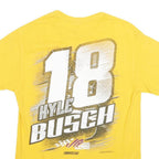 JOE GIBBS RACING Mens Yellow Kyle Busch Graphic T-Shirt S Short Sleeve Crew Neck