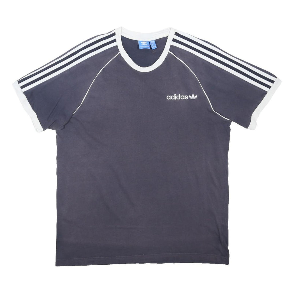 ADIDAS ORIGINALS Mens Black & White Graphic T-Shirt L Short Sleeve Crew Neck